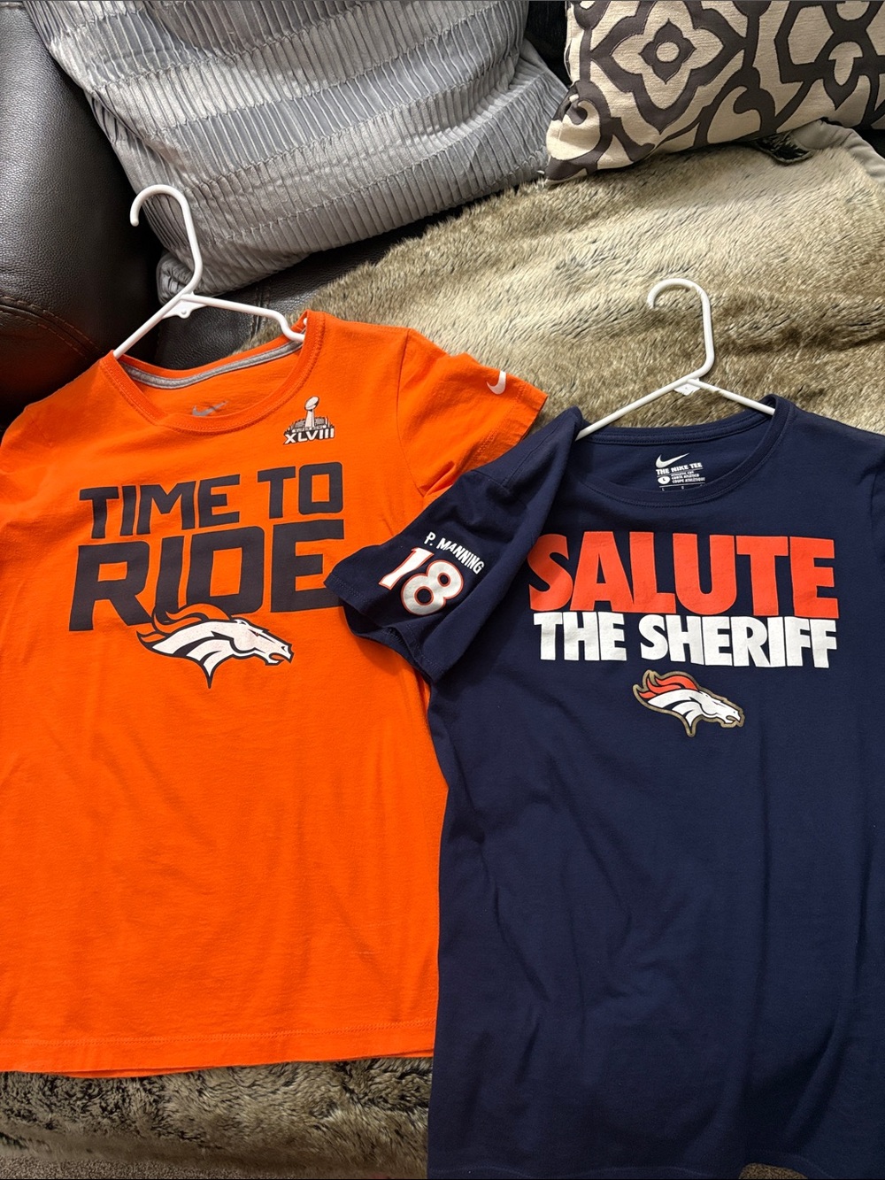 Nike Denver Broncos Peyton Manning Salute the Sheriff / Time to Ride T-Shirt Lot